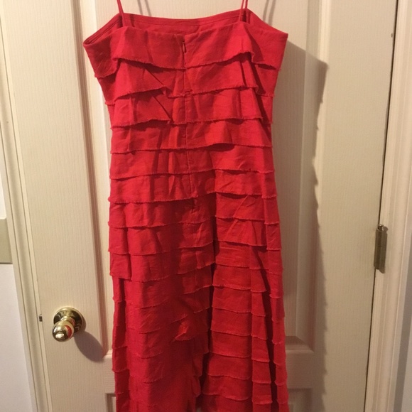 J Crew linen tiered red dress size 6 - Picture 2 of 2